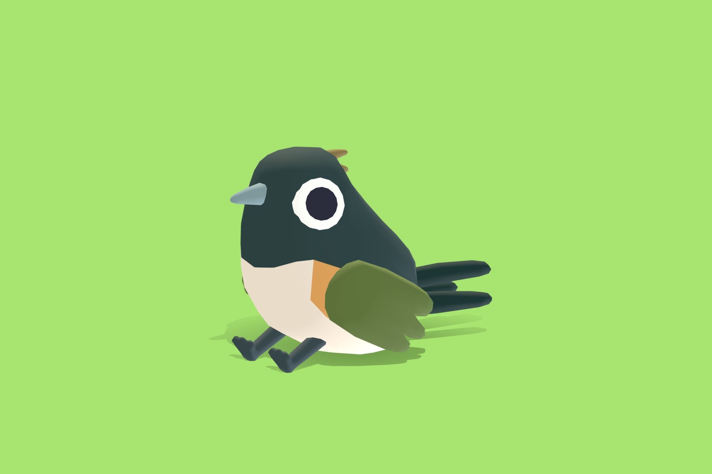Quirky Series - Towhee Low-poly 3D model_8