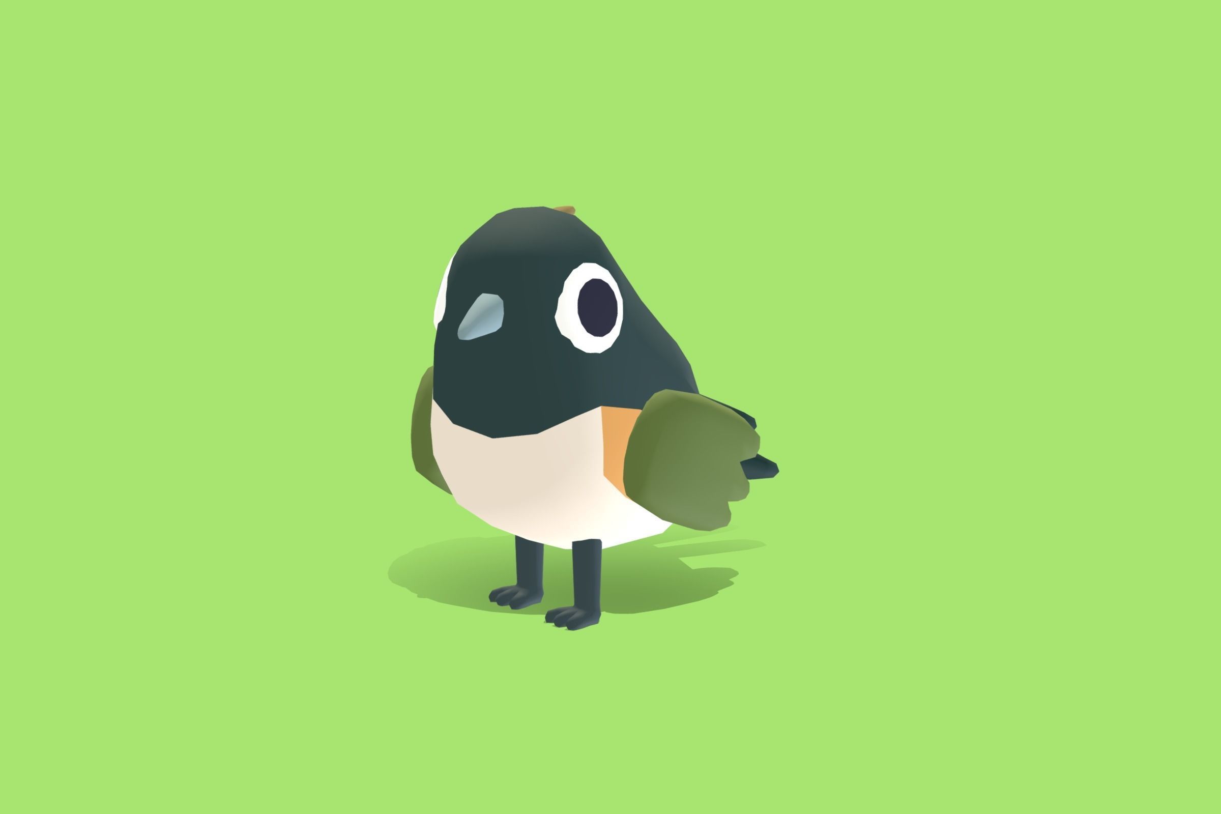 Quirky Series - Towhee Low-poly 3D model_3