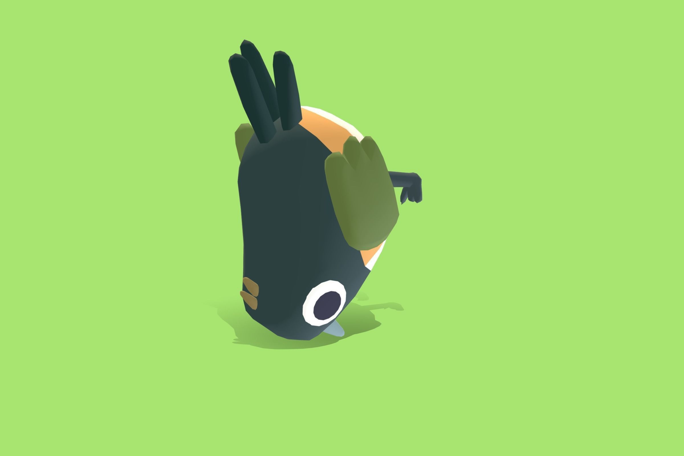 Quirky Series - Towhee Low-poly 3D model_7
