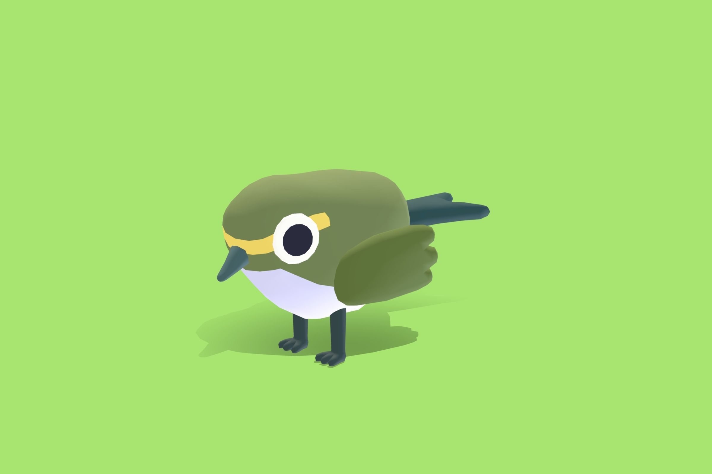 Quirky Series - Warbler Low-poly 3D model_5