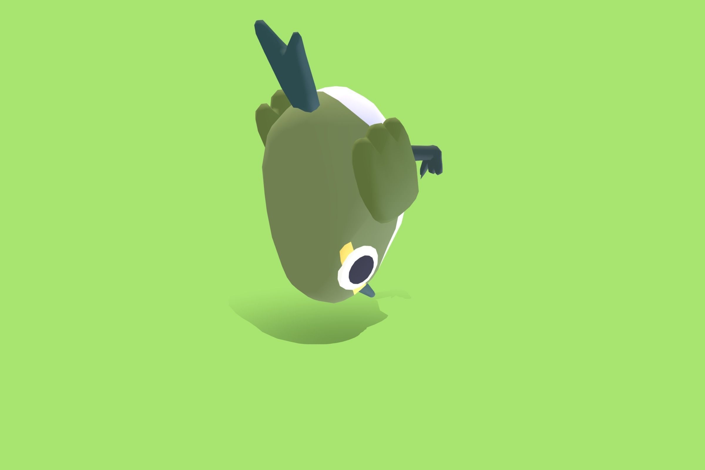 Quirky Series - Warbler Low-poly 3D model_7