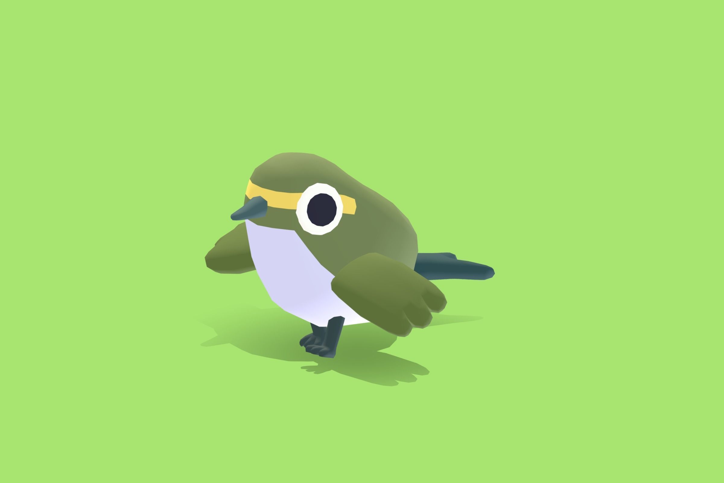 Quirky Series - Warbler Low-poly 3D model_6