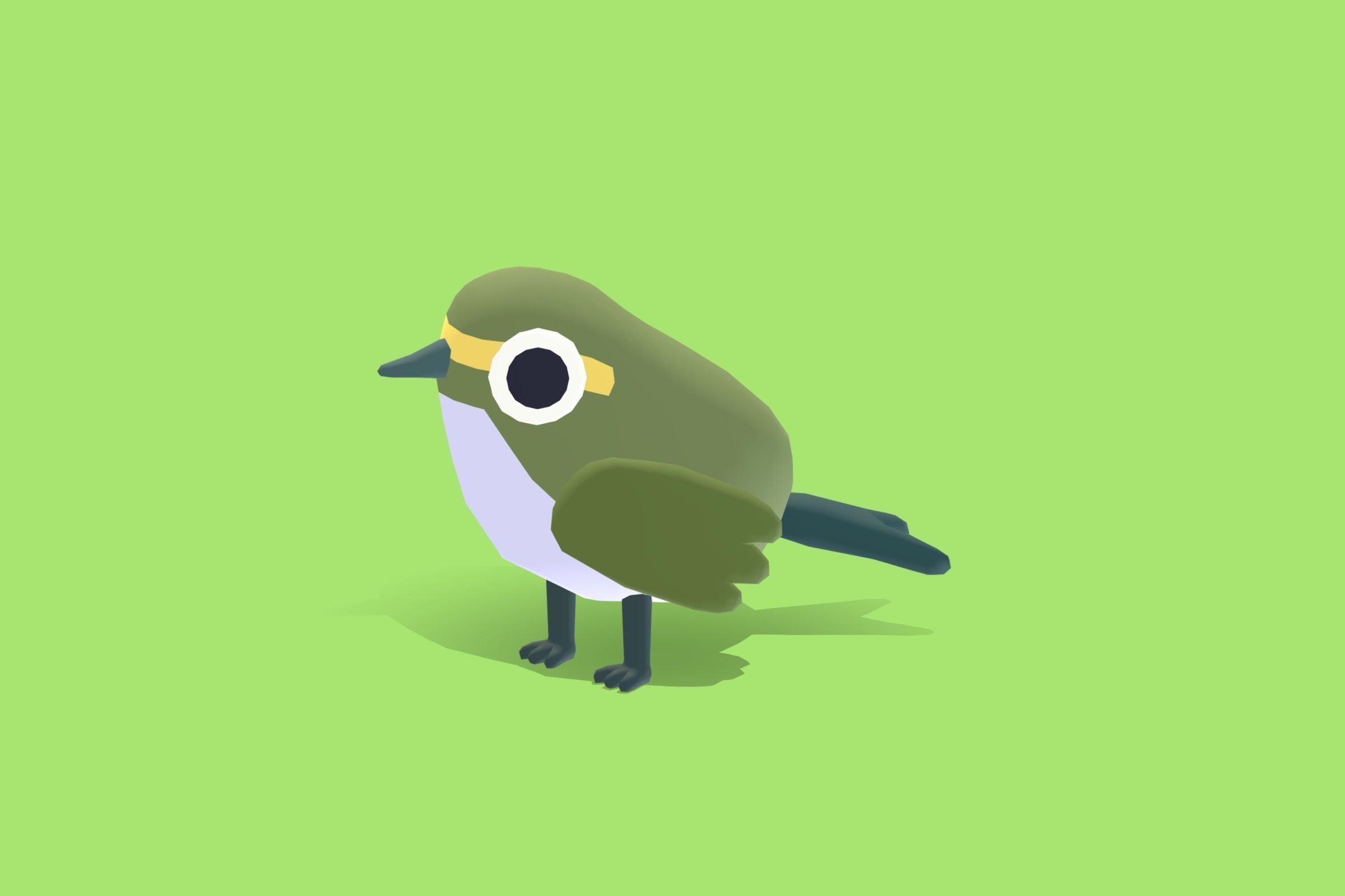 Quirky Series - Warbler Low-poly 3D model_4