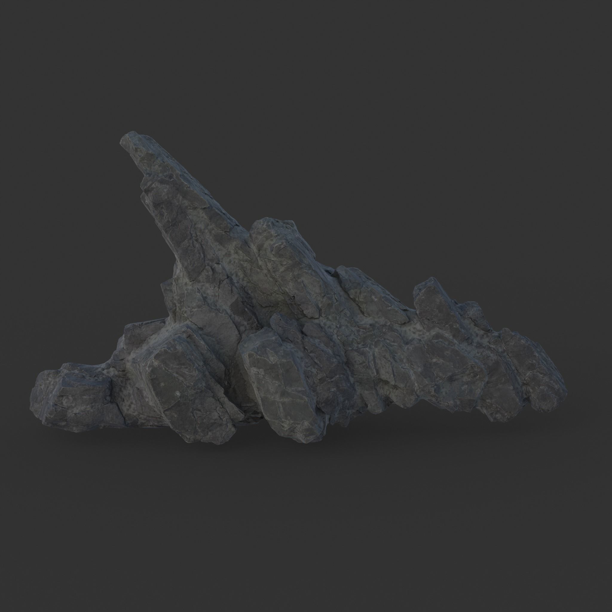 High poly Black Spiky Modular Rock 230715 3D model_15