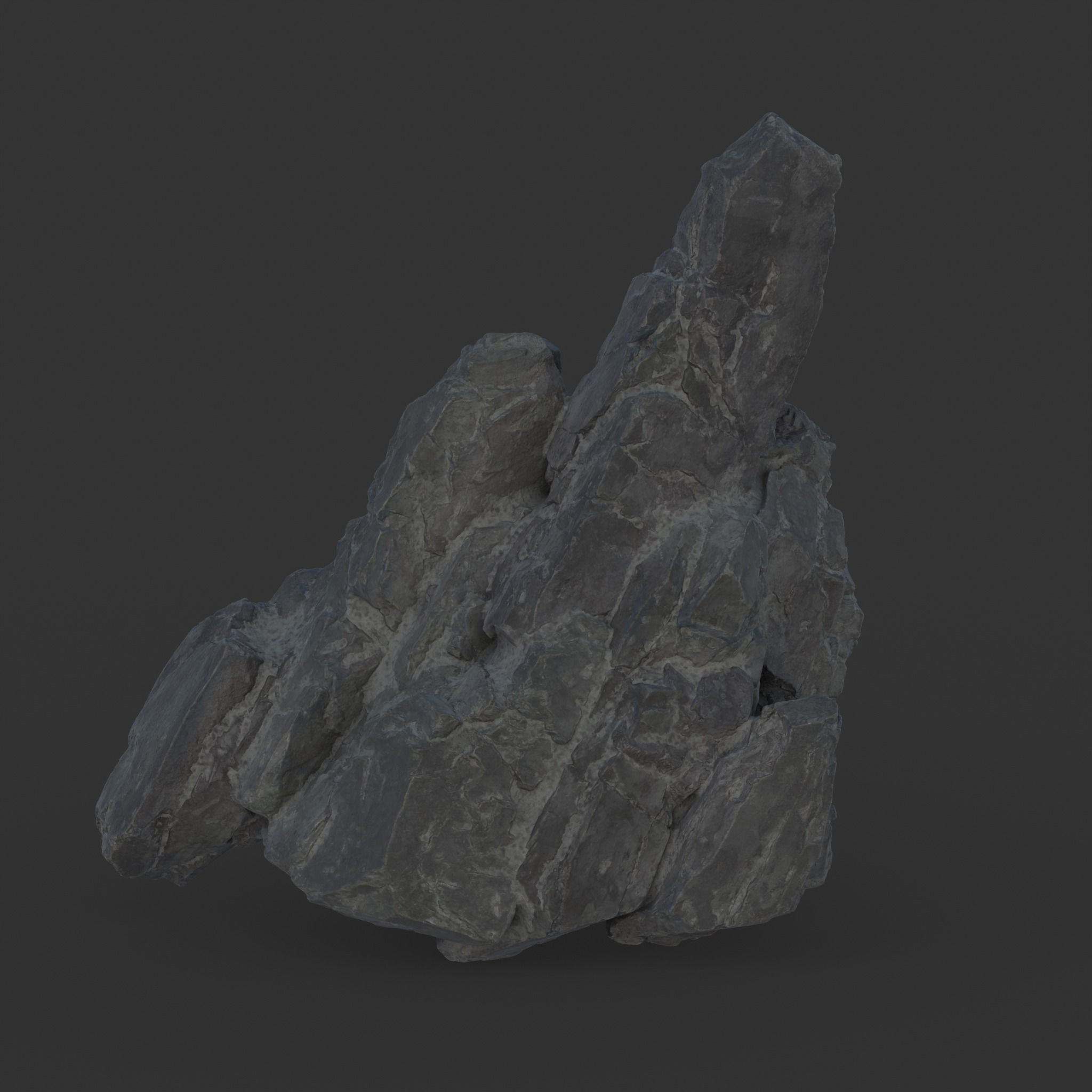 High poly Black Spiky Modular Rock 230715 3D model_13