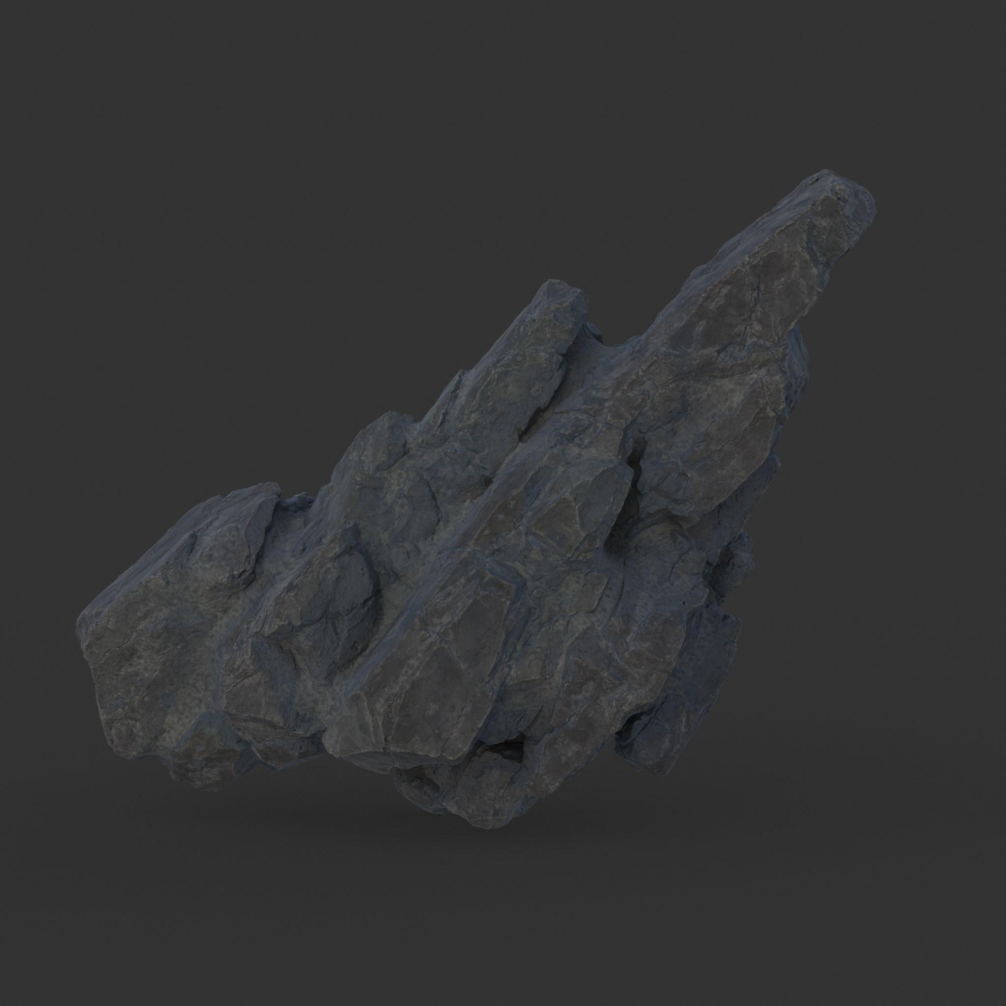 High poly Black Spiky Modular Rock 230715 3D model_11