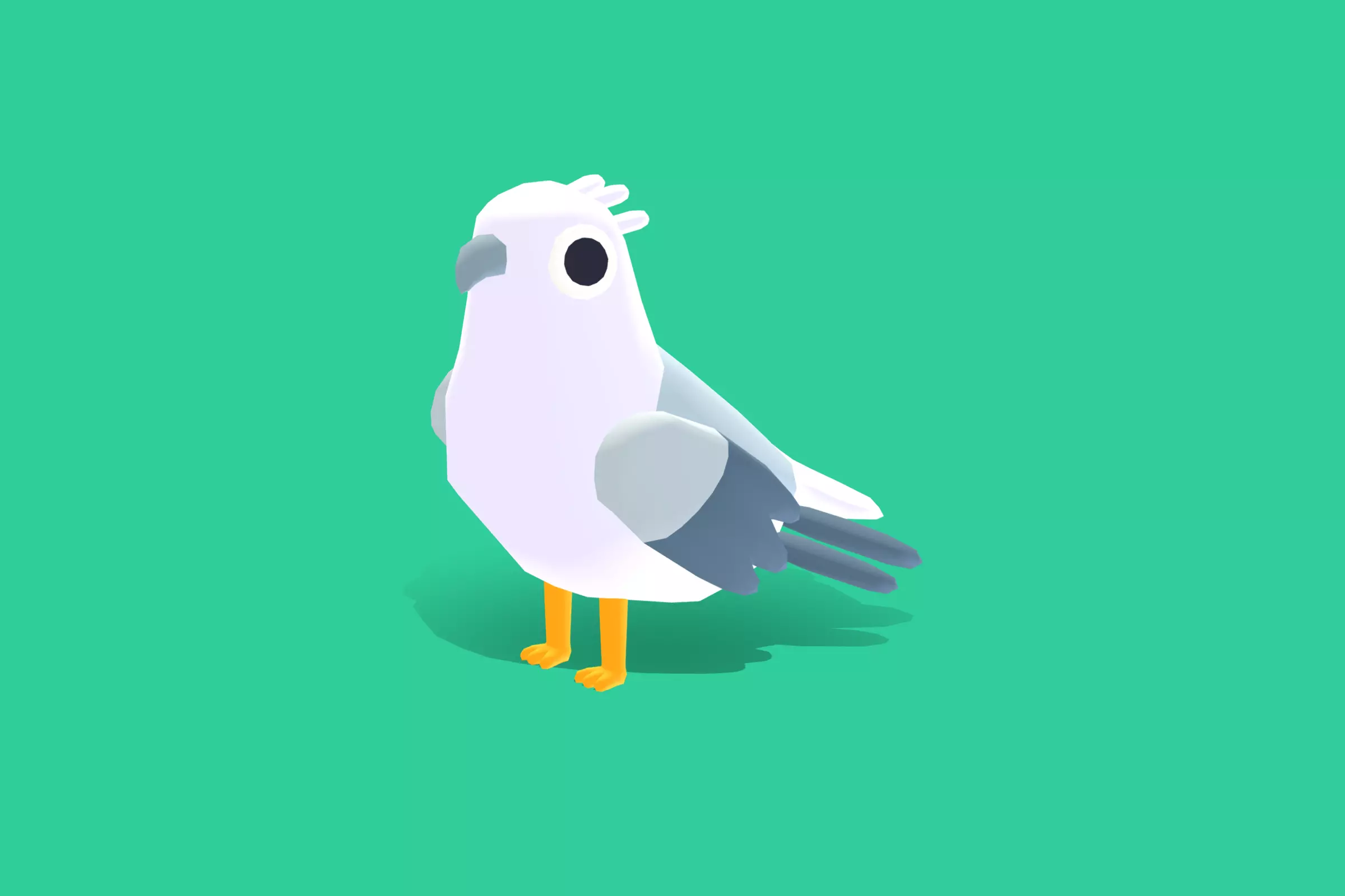 Quirky Series - White Bellied Sea Eagle Low-poly 3D model_0