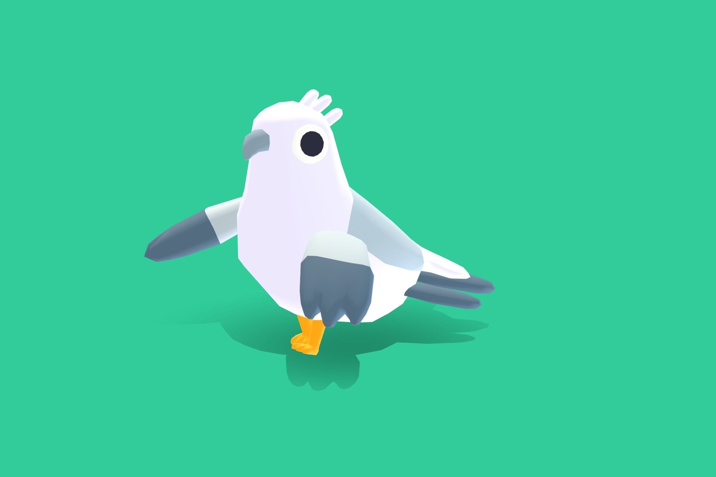 Quirky Series - White Bellied Sea Eagle Low-poly 3D model_5