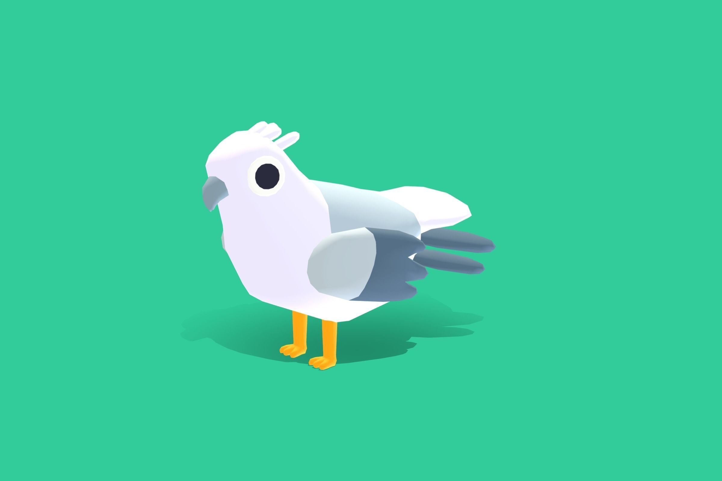 Quirky Series - White Bellied Sea Eagle Low-poly 3D model_4