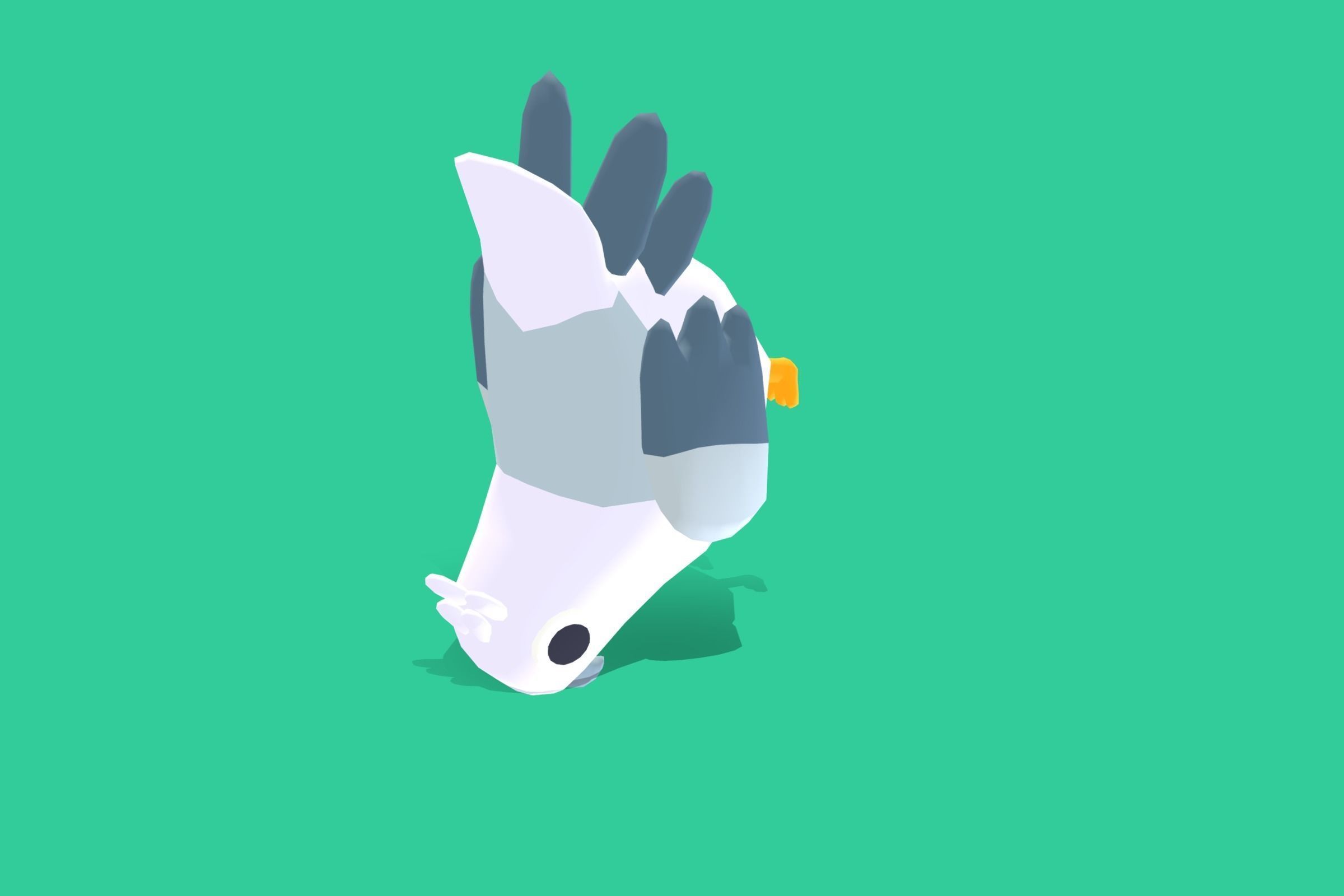 Quirky Series - White Bellied Sea Eagle Low-poly 3D model_6