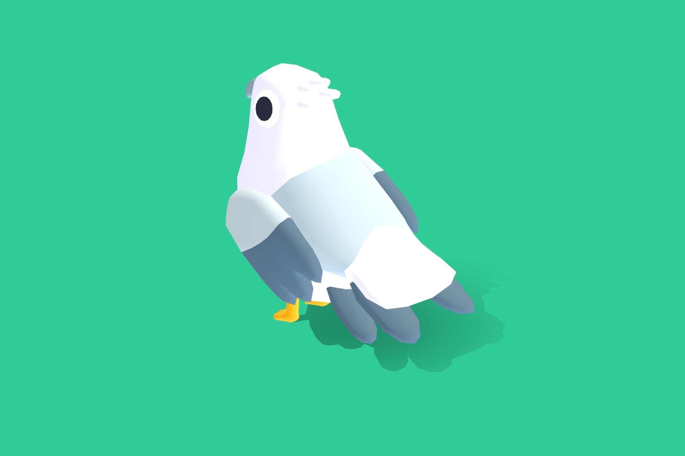 Quirky Series - White Bellied Sea Eagle Low-poly 3D model_2