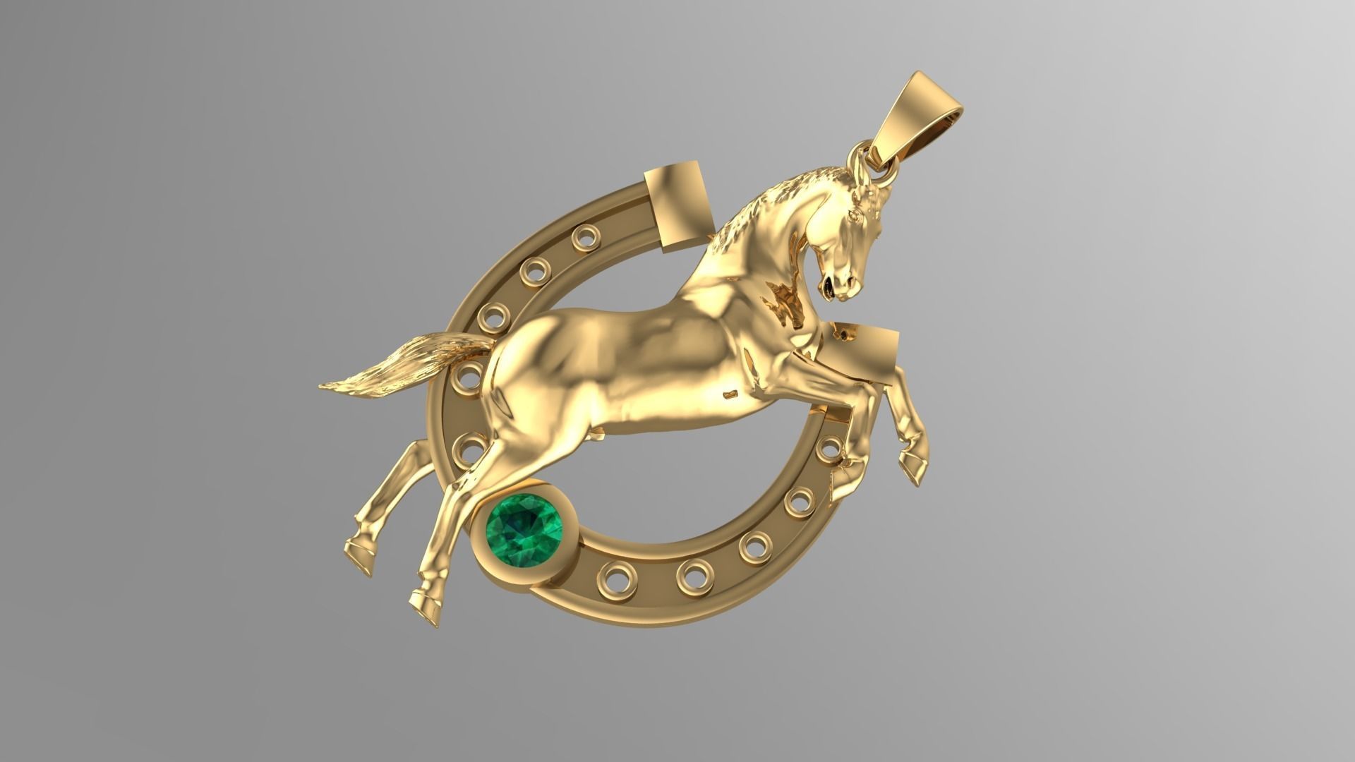 Horse Pendant 3D print model_4