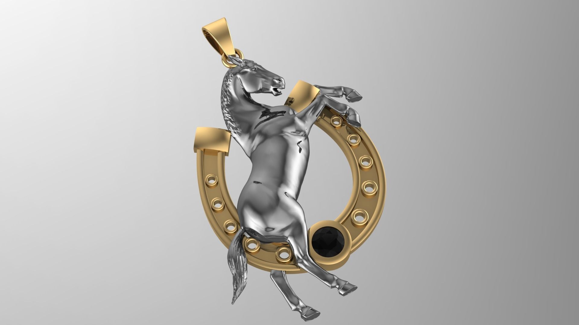 Horse Pendant 3D print model_2
