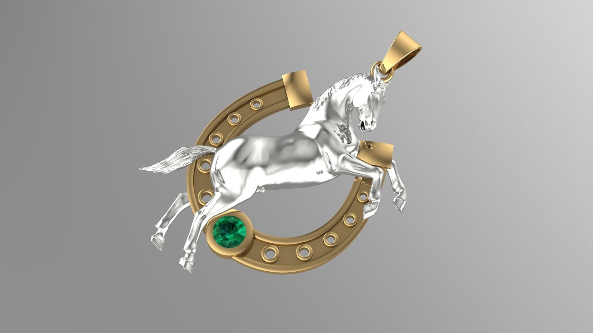Horse Pendant 3D print model_5