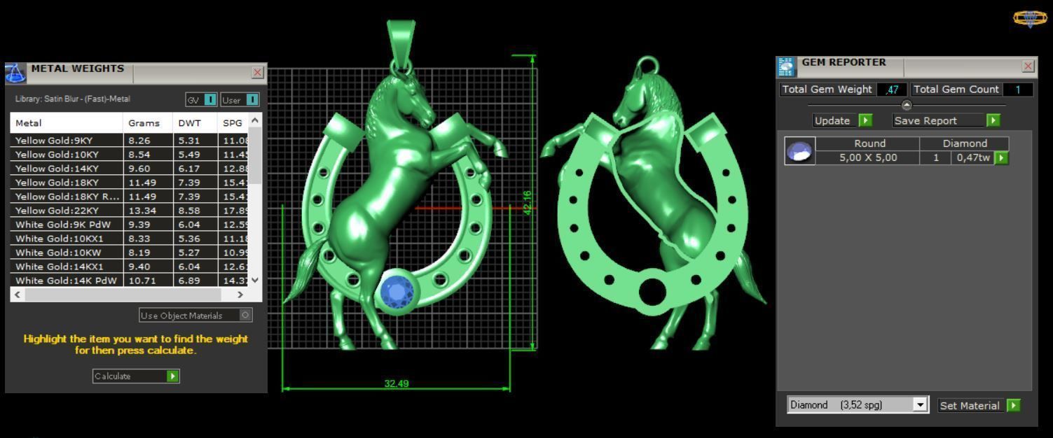 Horse Pendant 3D print model_6