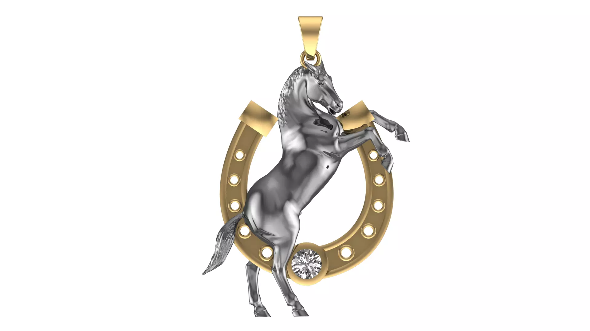 Horse Pendant 3D print model_0