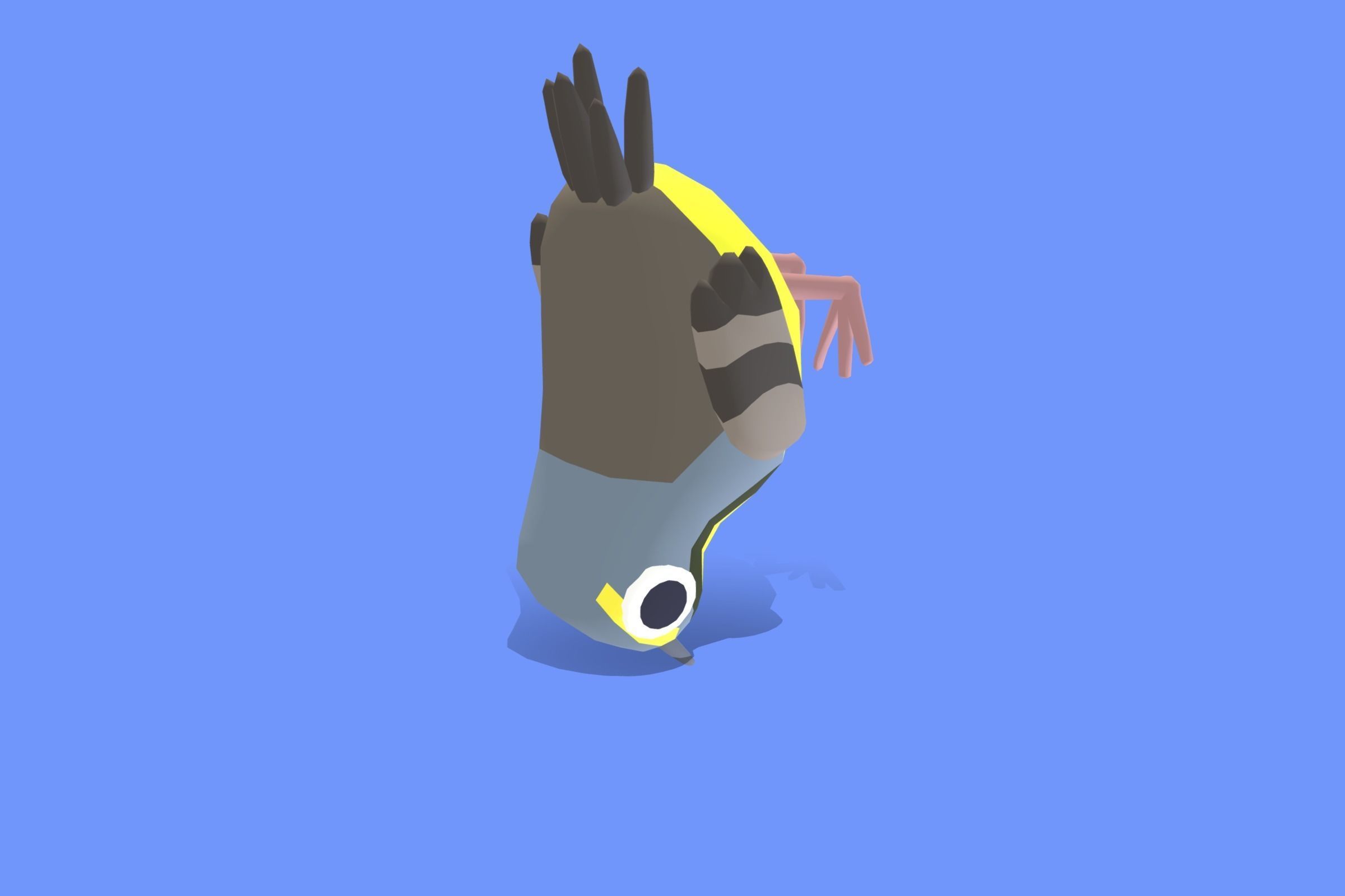 Quirky Series - Yellow Throated Longclaw Low-poly 3D model_6