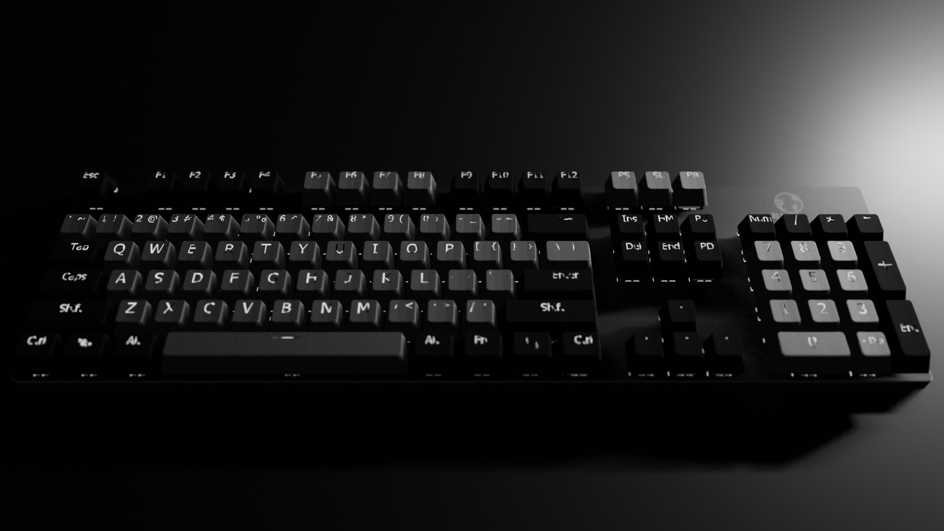 Atlas Keyboard Low-poly 3D model_7