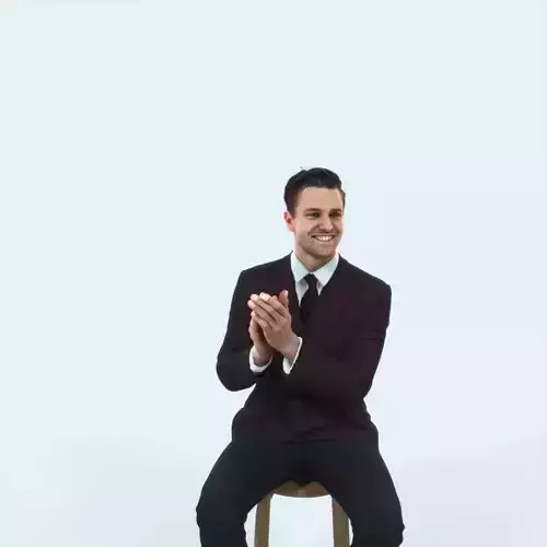 Virtue 13J Clapping Sitting Elegant Man Low-poly 3D model