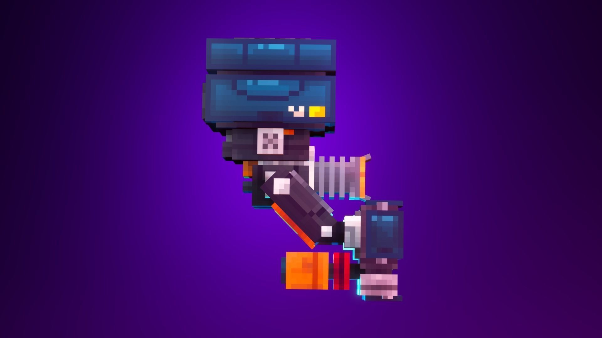 Low-Poly Pixel Art Drone Low-poly 3D model_2