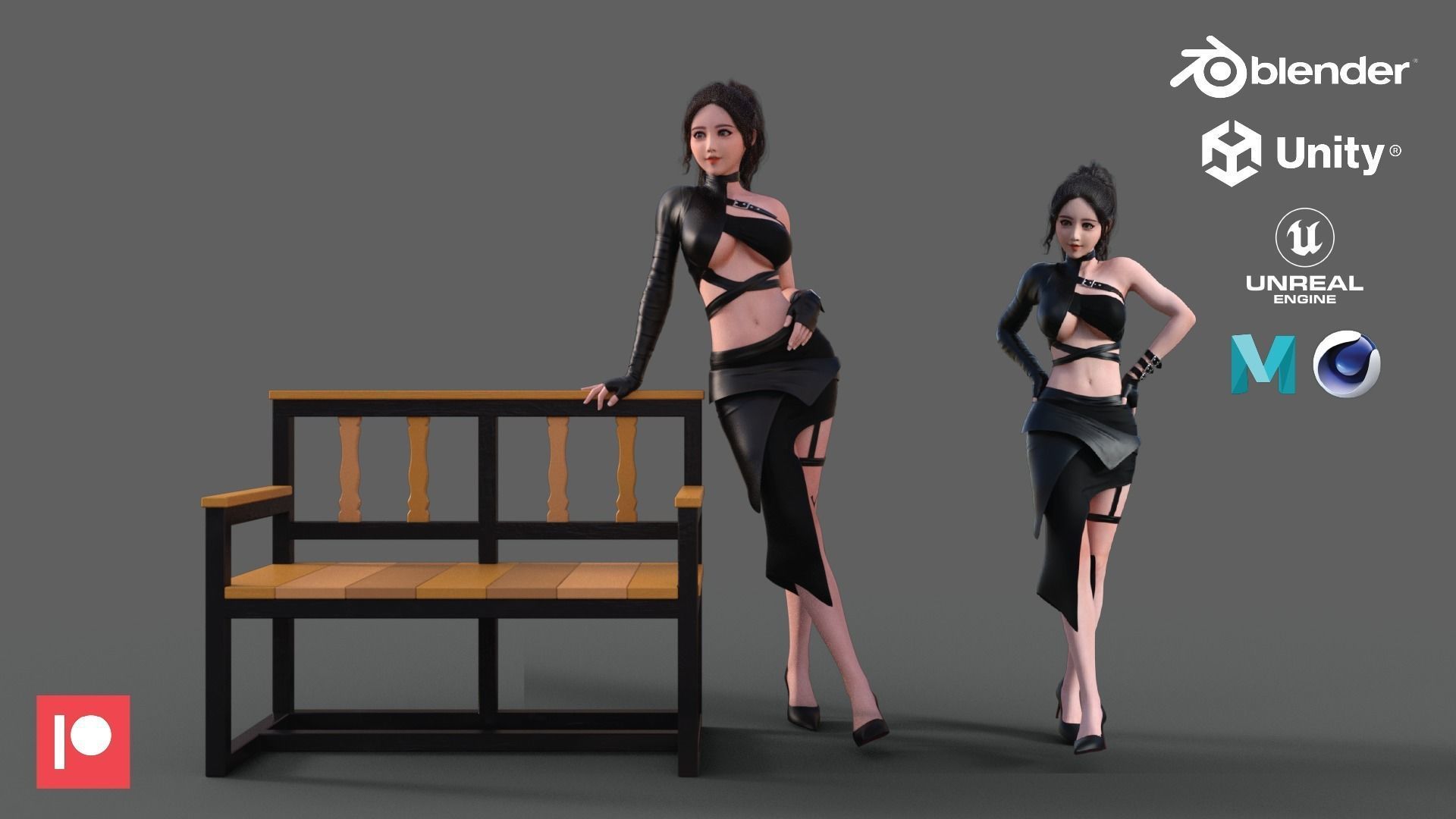 Shania - Game Ready Low-poly 3D model_7