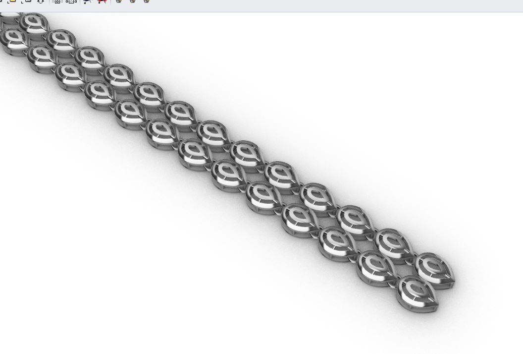 Drop Chain 2rows 3D print model_3