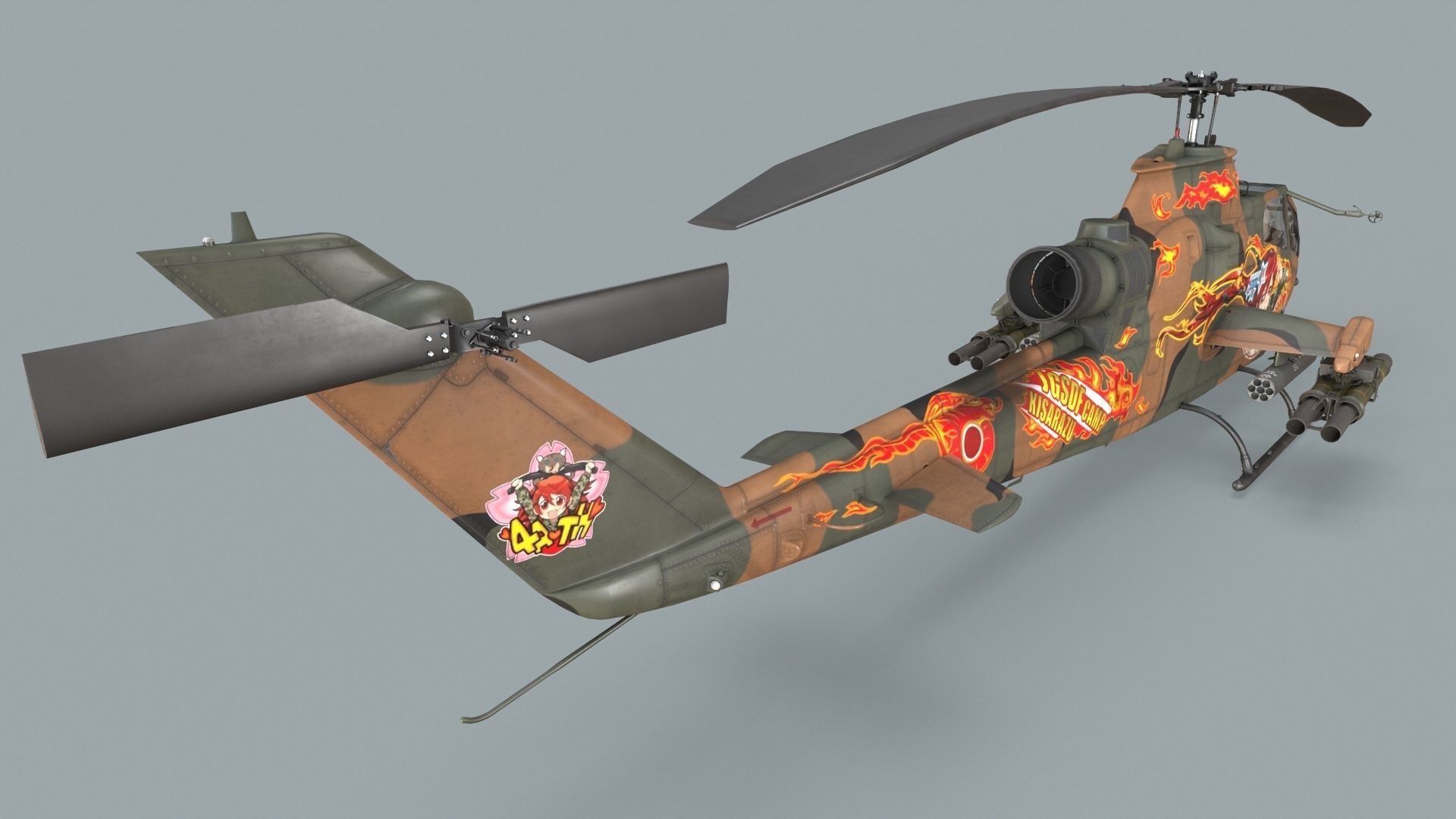 Bell AH-1S Cobra JGSDF Akane Kisarazu Static 3D model_5