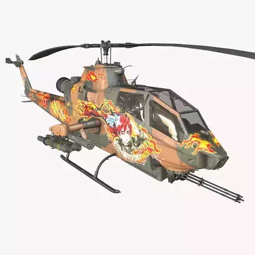 Bell AH-1S Cobra JGSDF Akane Kisarazu Static 3D model