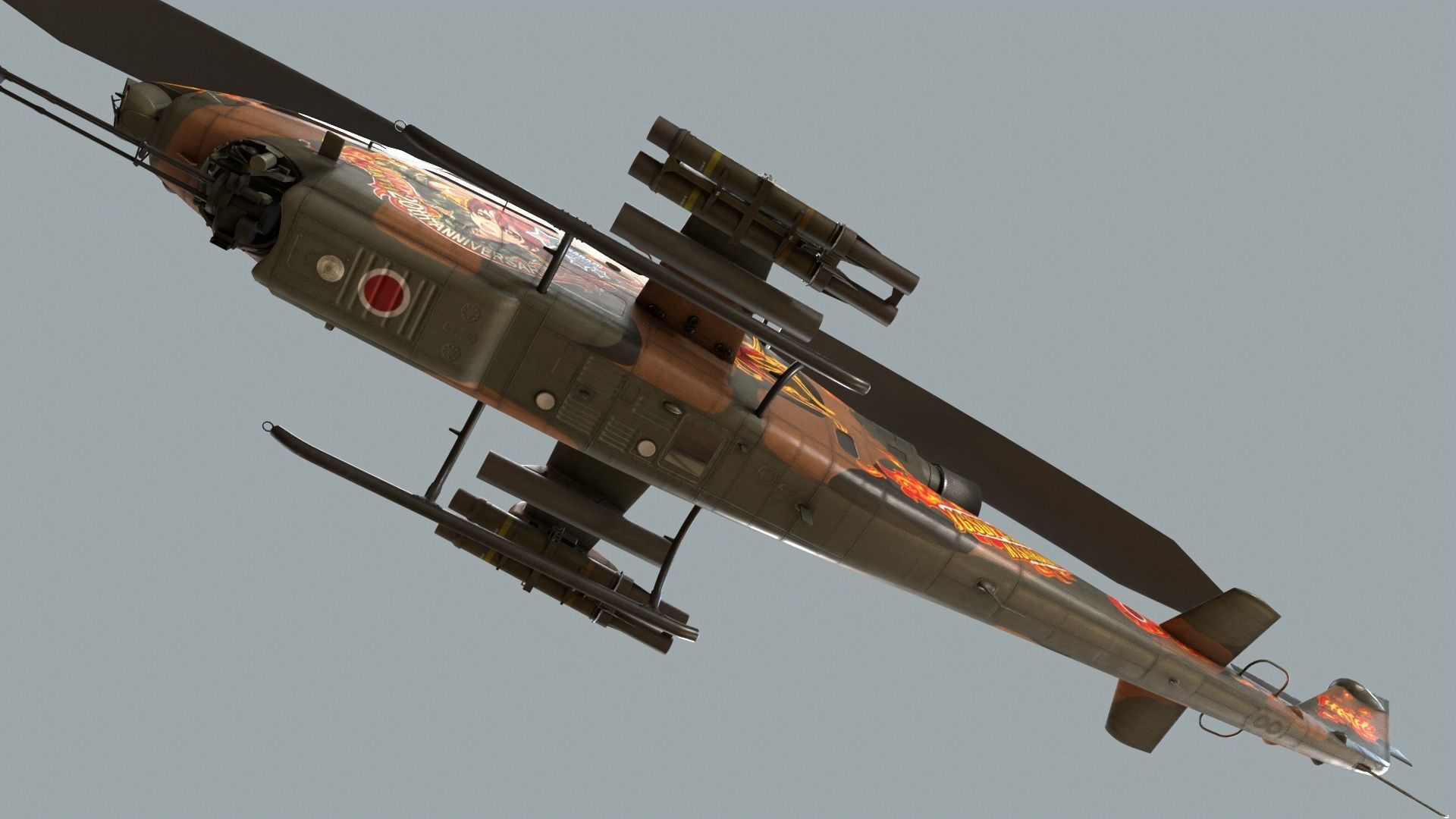 Bell AH-1S Cobra JGSDF Akane Kisarazu Static 3D model_9