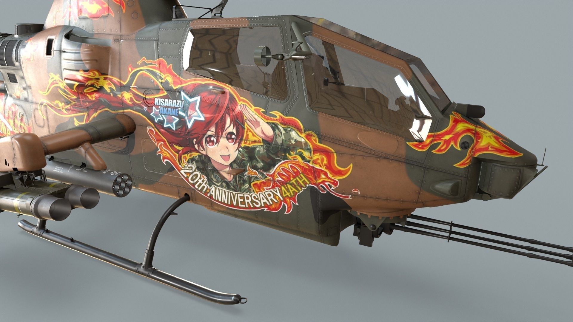 Bell AH-1S Cobra JGSDF Akane Kisarazu Static 3D model_6