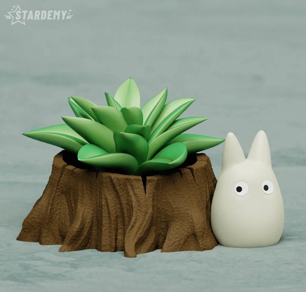 Totoro Planter Pen Holder Set 3D print model_6