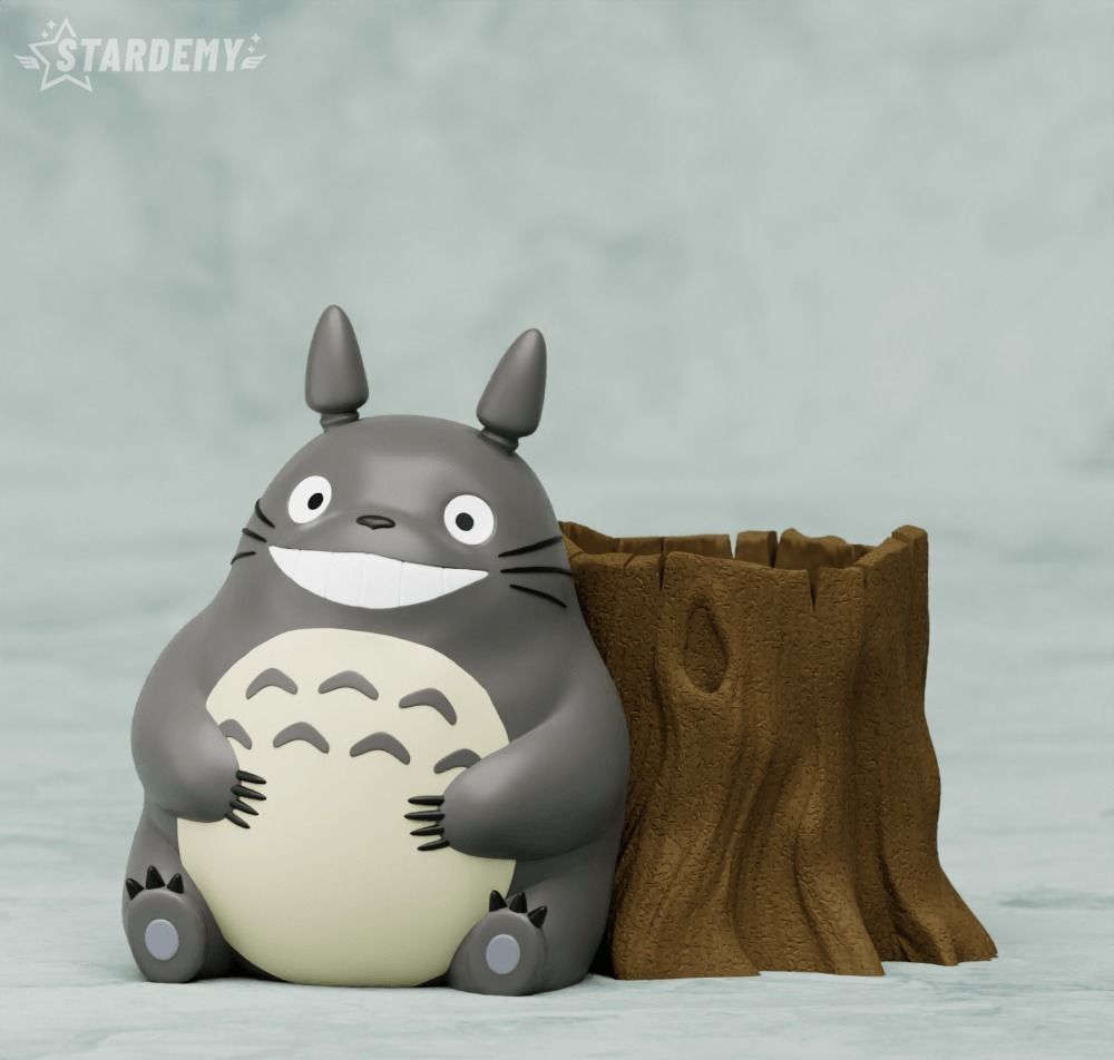 Totoro Planter Pen Holder Set 3D print model_1