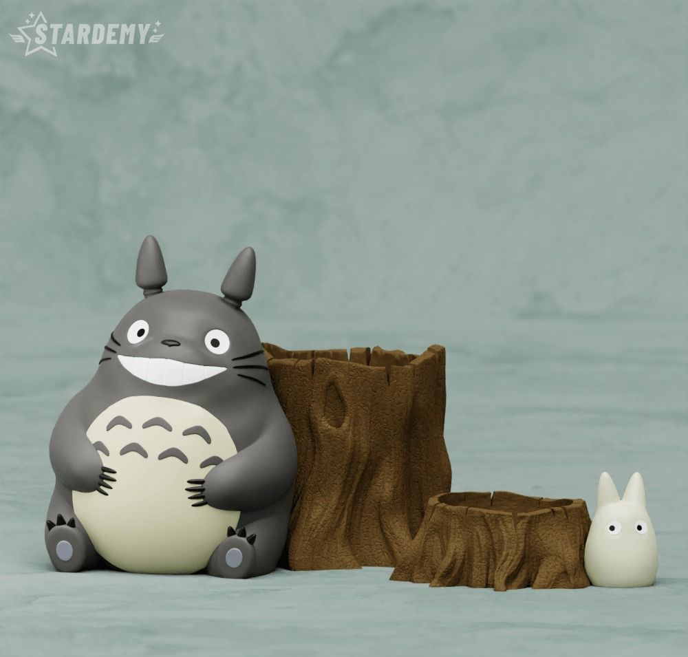 Totoro Planter Pen Holder Set 3D print model_12