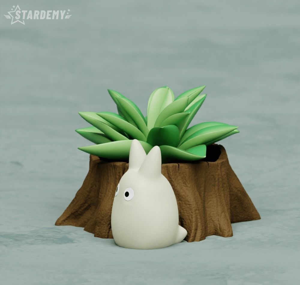 Totoro Planter Pen Holder Set 3D print model_7