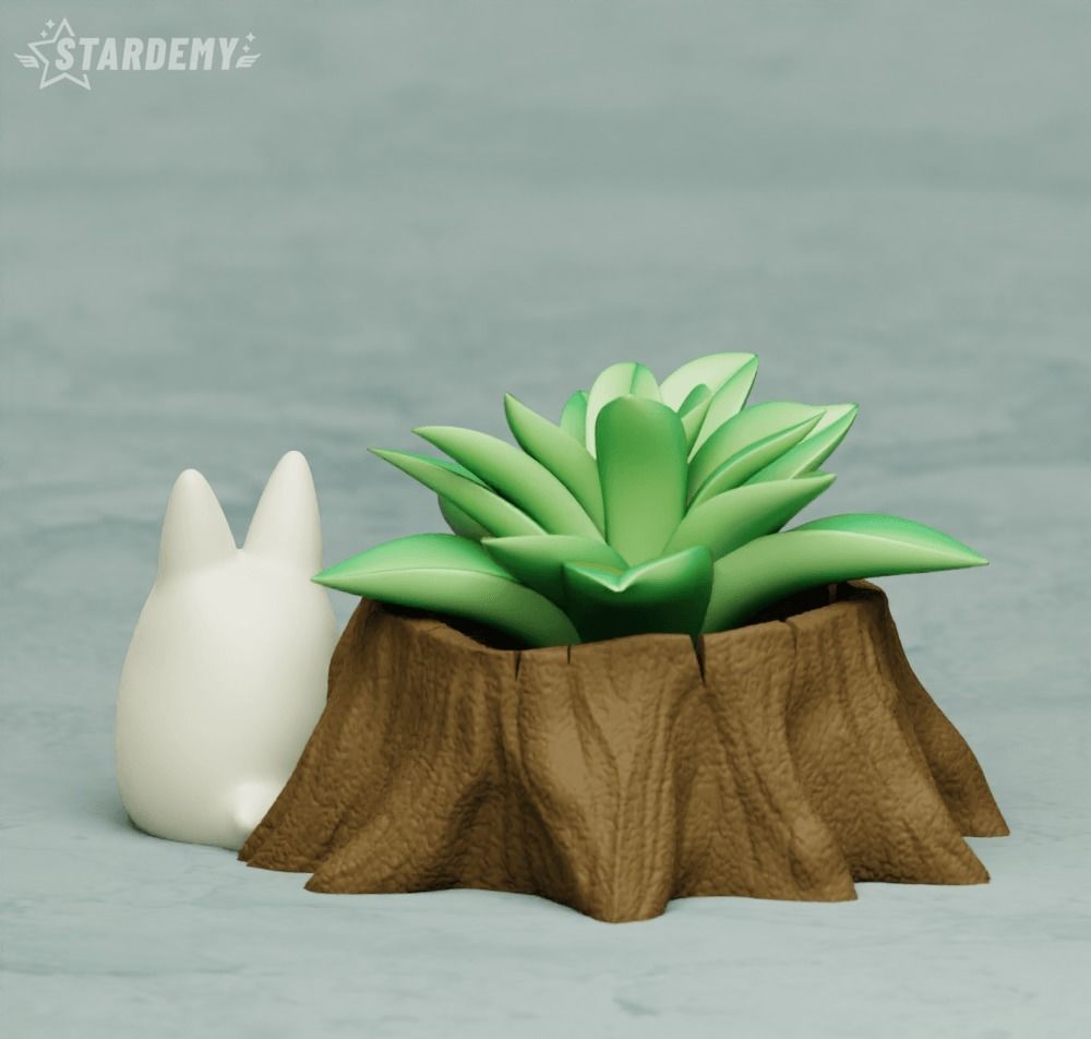 Totoro Planter Pen Holder Set 3D print model_8