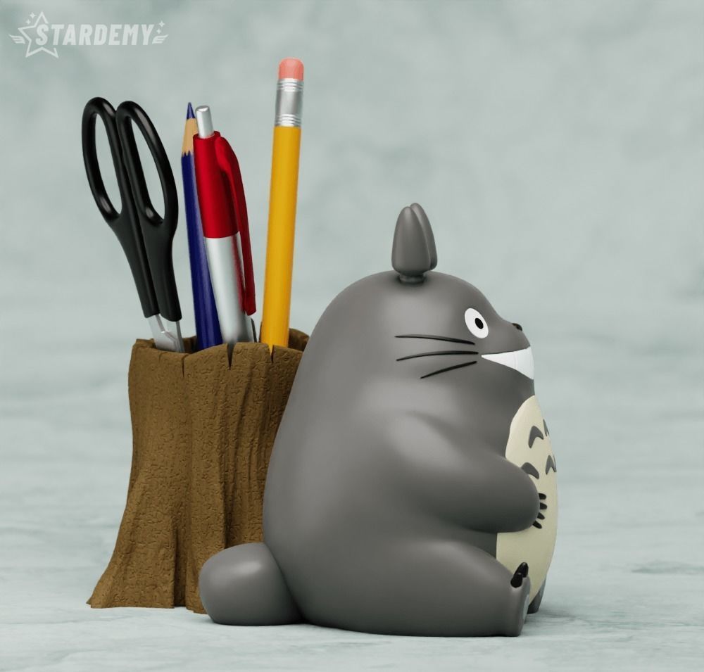 Totoro Planter Pen Holder Set 3D print model_10