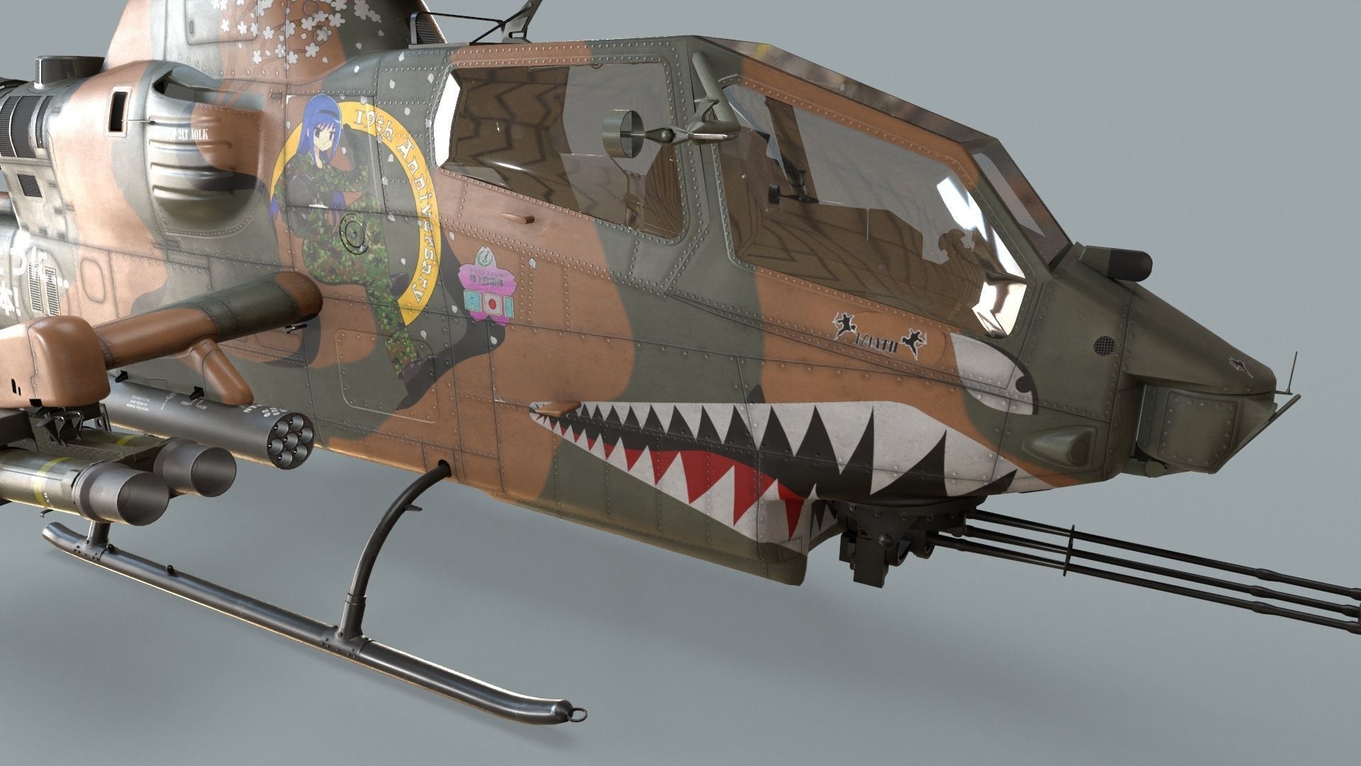 Bell AH-1S Cobra JGSDF Aoi Kisarazu Static 3D model_6