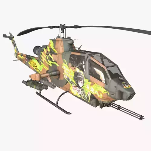 Bell AH-1S Cobra JGSDF Wakana Kisarazu Static Low-poly 3D model
