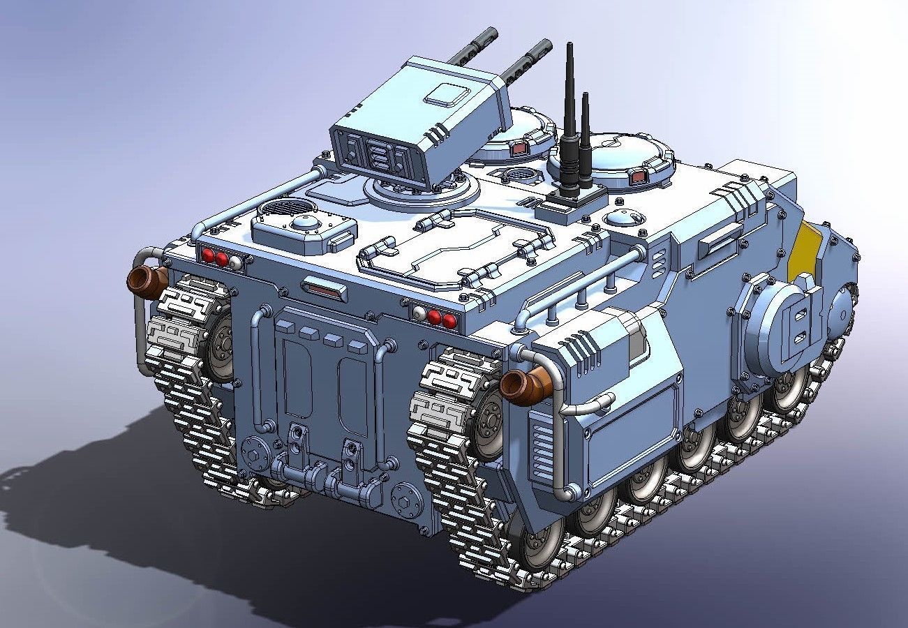 Closed Compartment for tracked IMPULSOR 3D print model_1