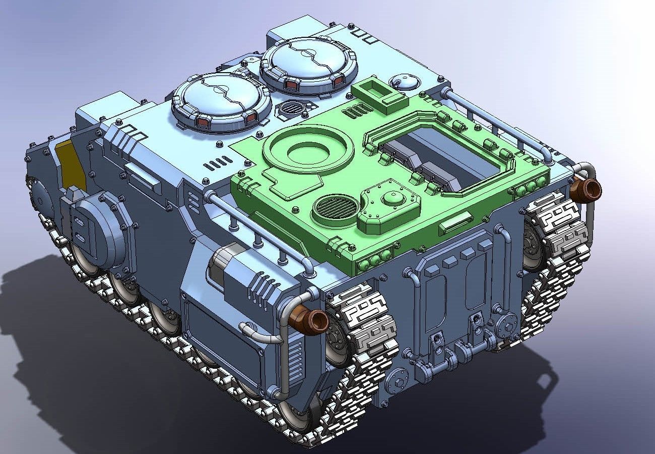 Closed Compartment for tracked IMPULSOR 3D print model_4