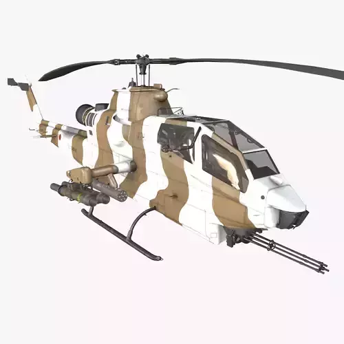Bell AH-1S Cobra JGSDF Winter Static Low-poly 3D model