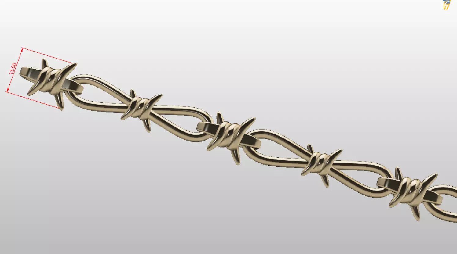 barb wire chain 3D print model