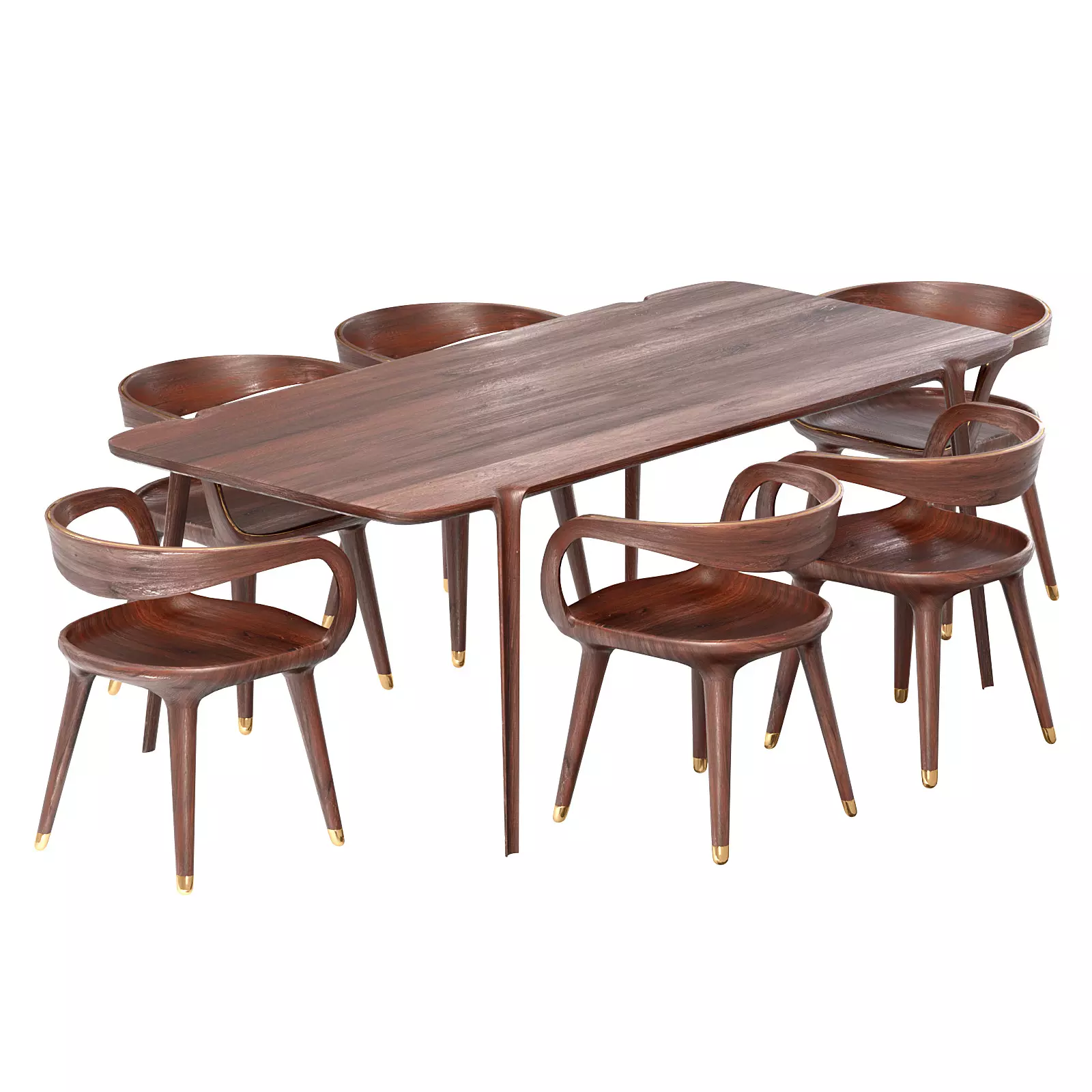 Alphawood Table Set Low-poly 3D model