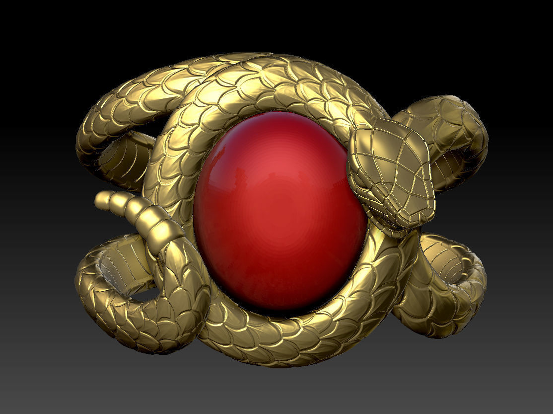 Ring for man snake version 3D print model_4