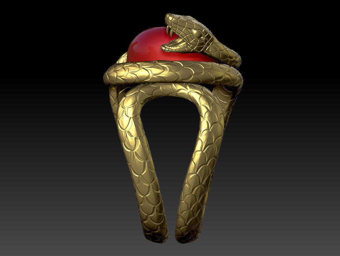 Ring for man snake version 3D print model_3