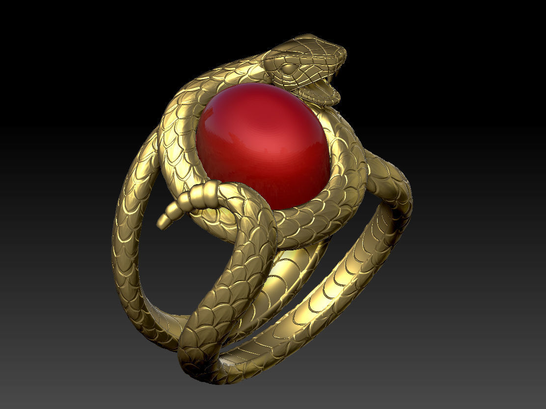 Ring for man snake version 3D print model_1