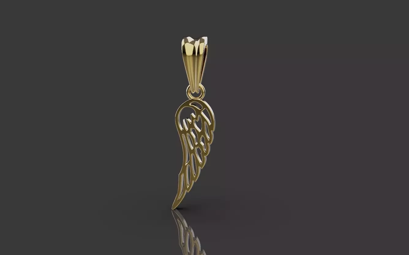 Angel Wing Charm Pendant Necklace 0078 3D print model