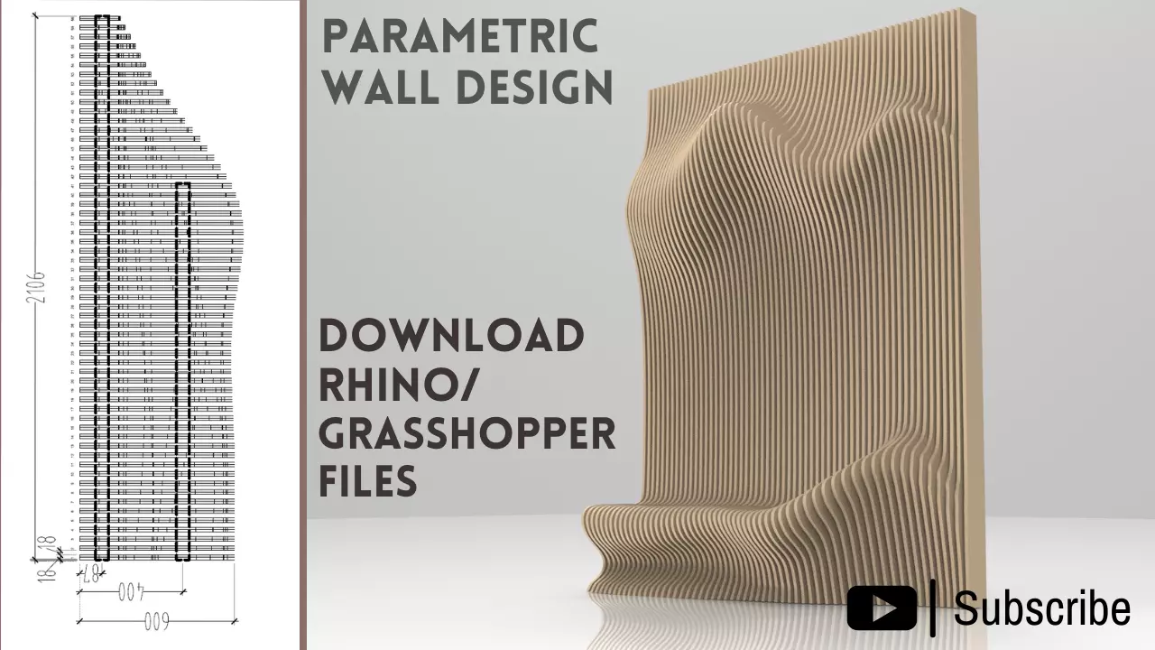 Parametric Wall Design Grasshopper Rhino AutoCAD Download 3D model_0