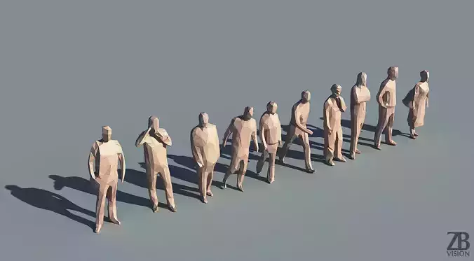 Lowpoly People 3D model