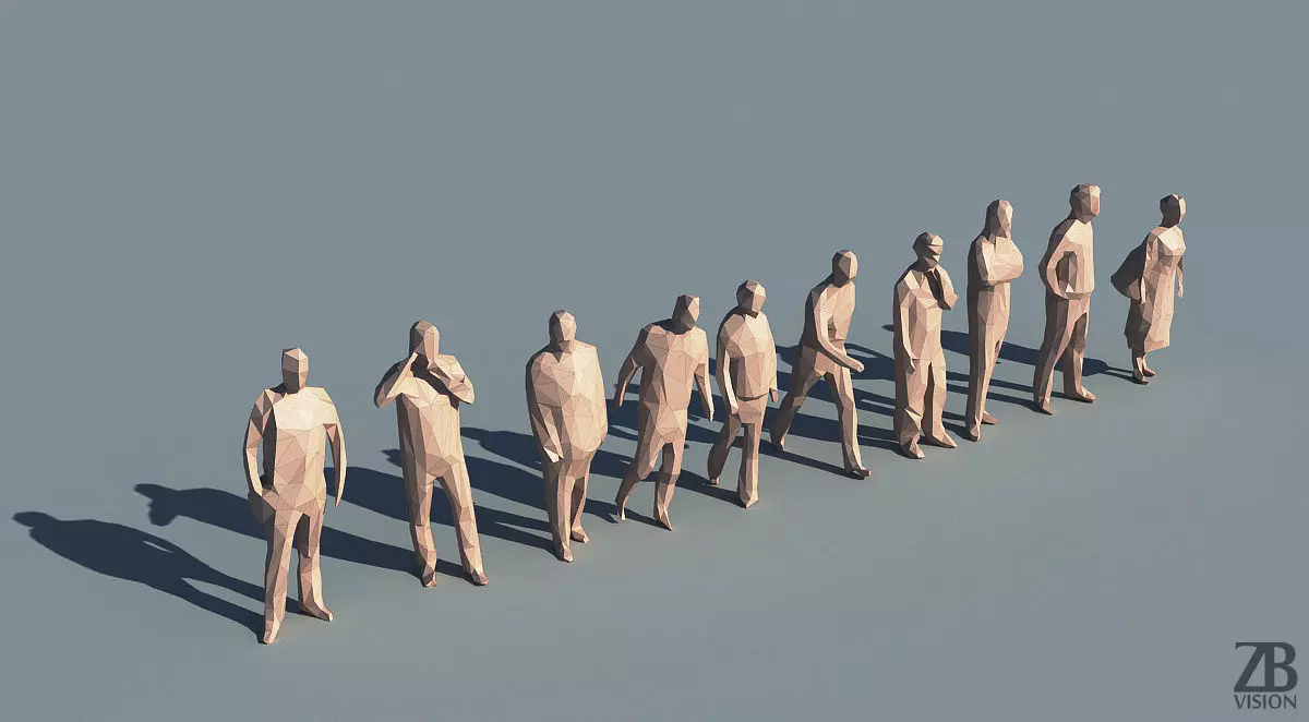 Lowpoly People 3D model_0